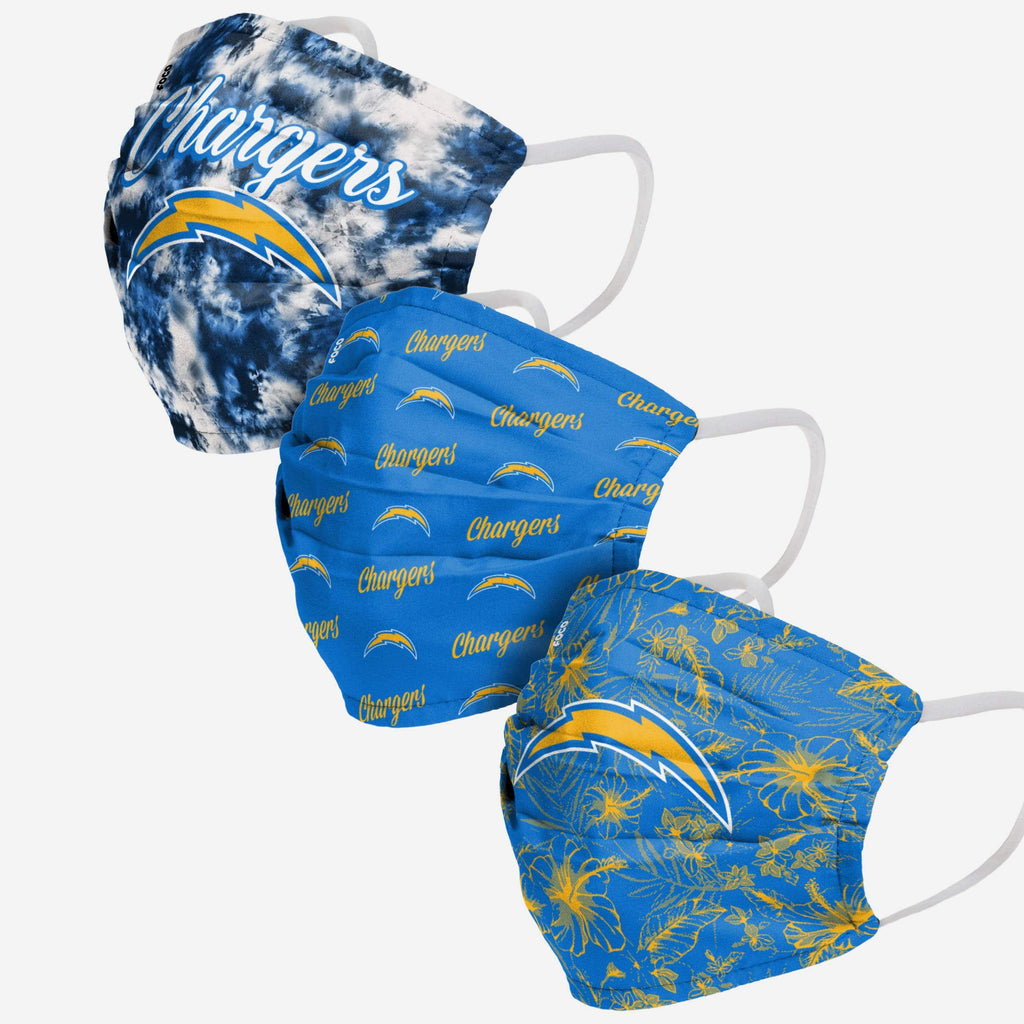 Los Angeles Chargers Womens Matchday 3 Pack Face Cover FOCO - FOCO.com