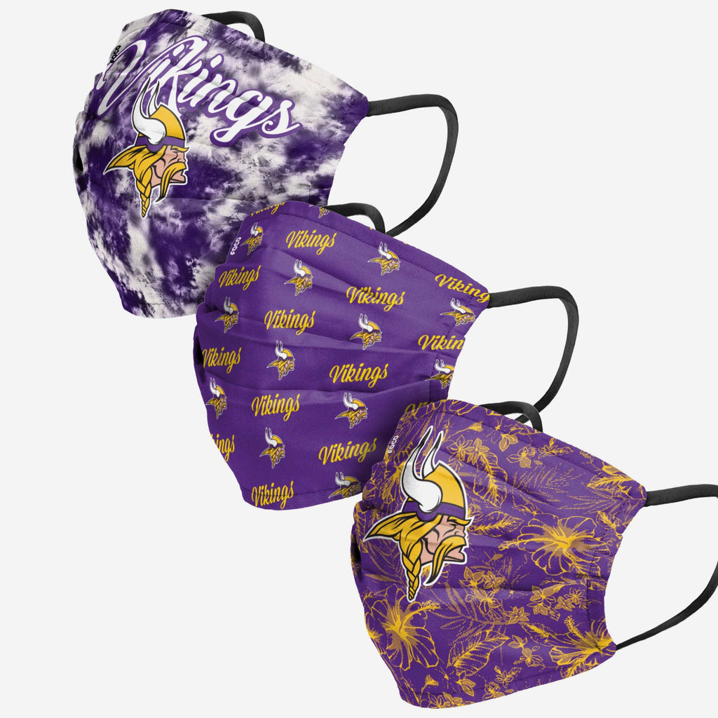 Minnesota Vikings Womens Matchday 3 Pack Face Cover FOCO - FOCO.com