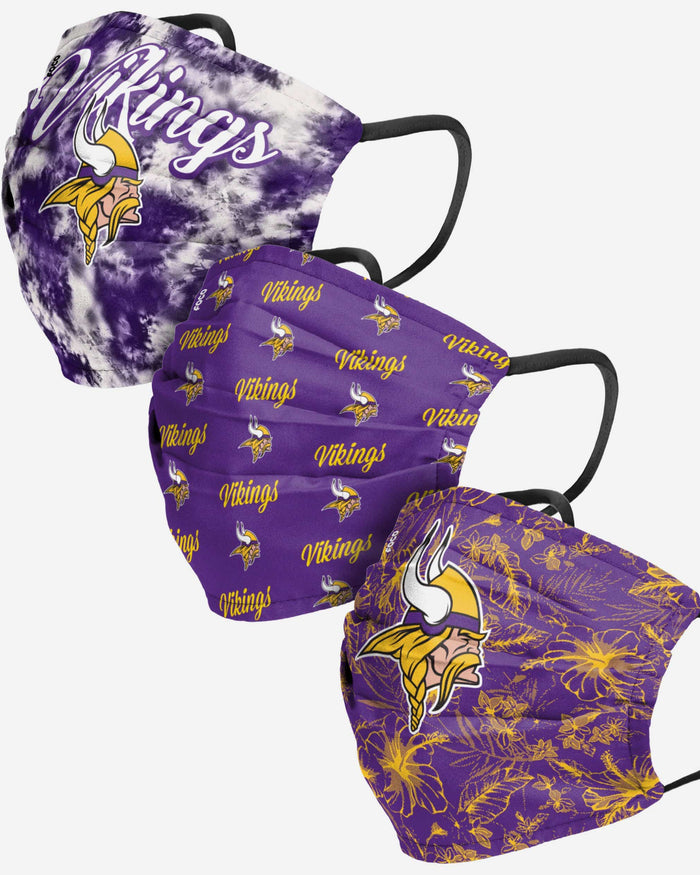 Minnesota Vikings Womens Matchday 3 Pack Face Cover FOCO - FOCO.com