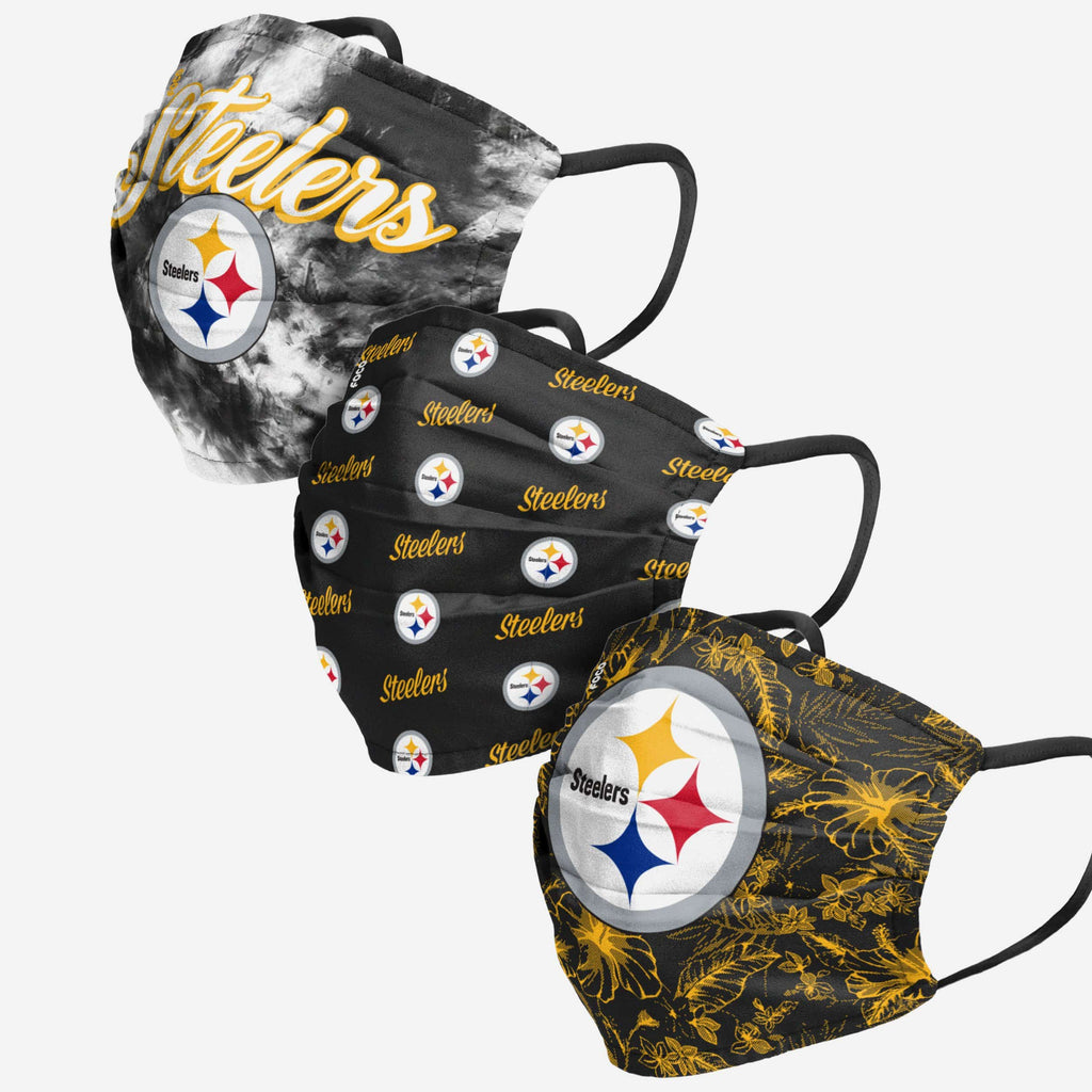 Pittsburgh Steelers Womens Matchday 3 Pack Face Cover FOCO - FOCO.com