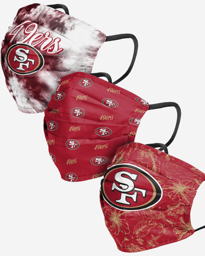 San Francisco 49ers Womens Matchday 3 Pack Face Cover FOCO - FOCO.com