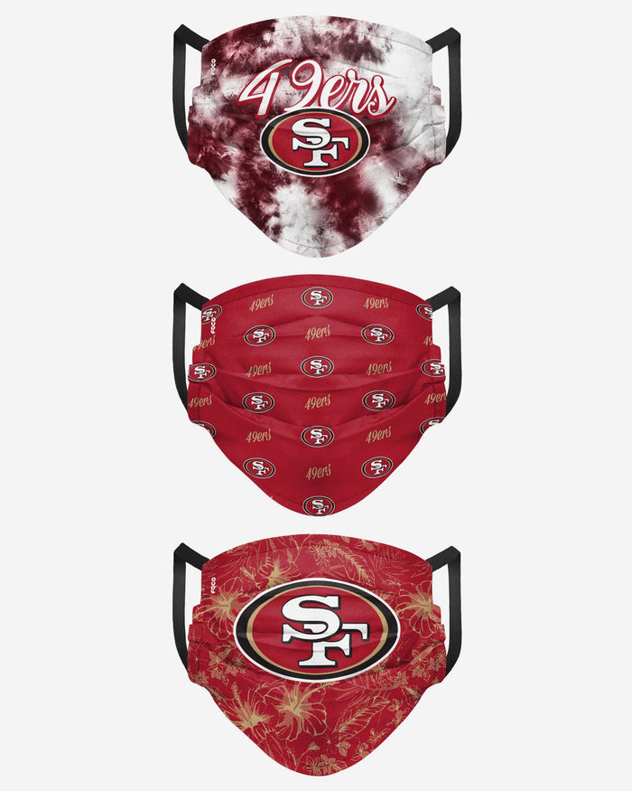 San Francisco 49ers Womens Matchday 3 Pack Face Cover FOCO - FOCO.com