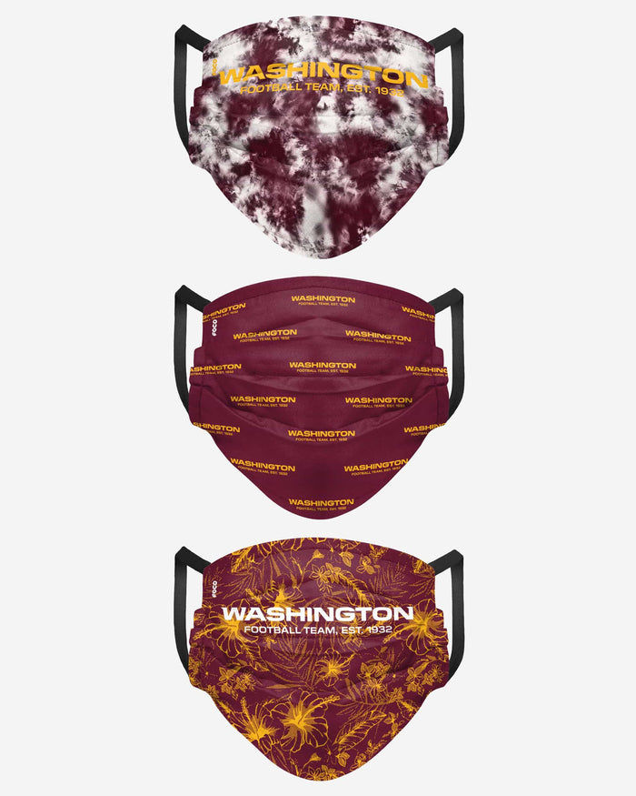 Washington Commanders Womens Matchday 3 Pack Face Cover FOCO - FOCO.com