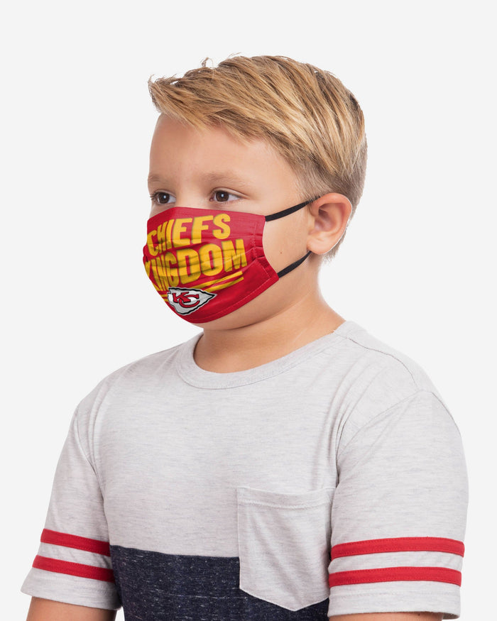 Kansas City Chiefs Youth Rising Stars Adjustable 5 Pack Face Cover FOCO - FOCO.com