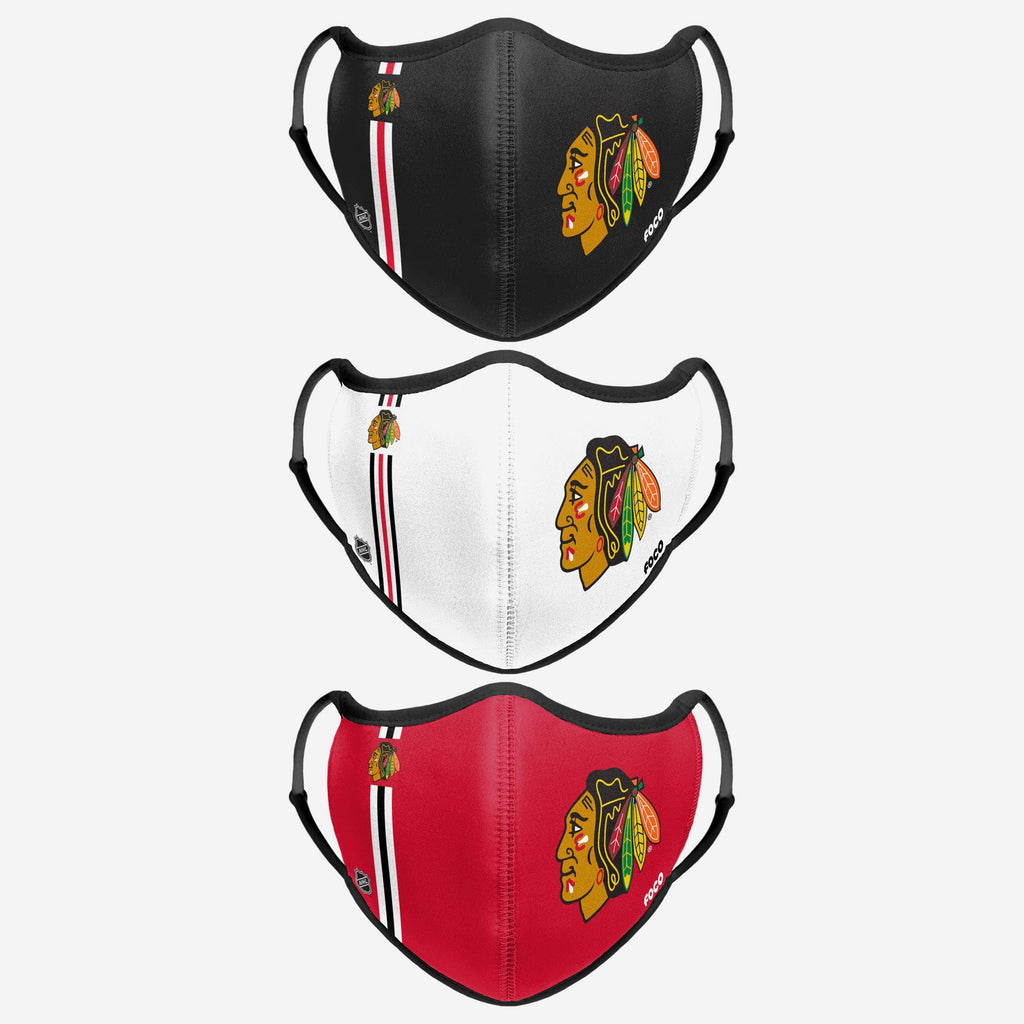 Chicago Blackhawks Sport 3 Pack Face Cover FOCO - FOCO.com