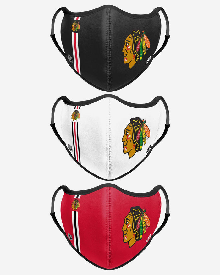 Chicago Blackhawks Sport 3 Pack Face Cover FOCO - FOCO.com