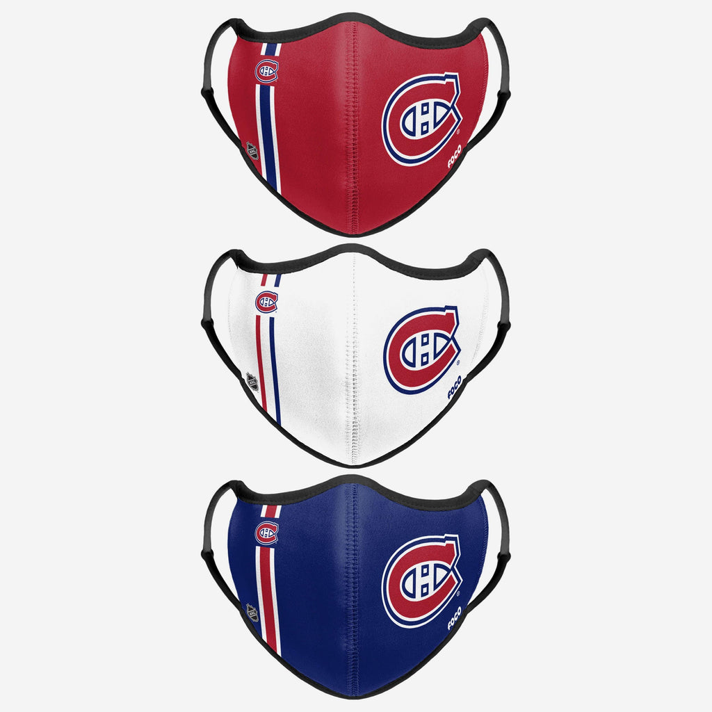 Montreal Canadiens Sport 3 Pack Face Cover FOCO - FOCO.com