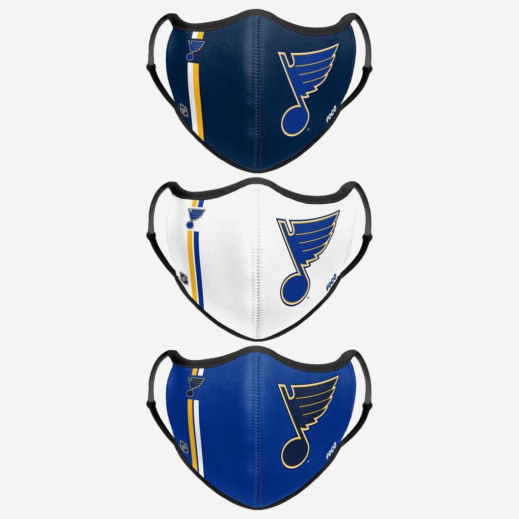 St Louis Blues Sport 3 Pack Face Cover FOCO - FOCO.com