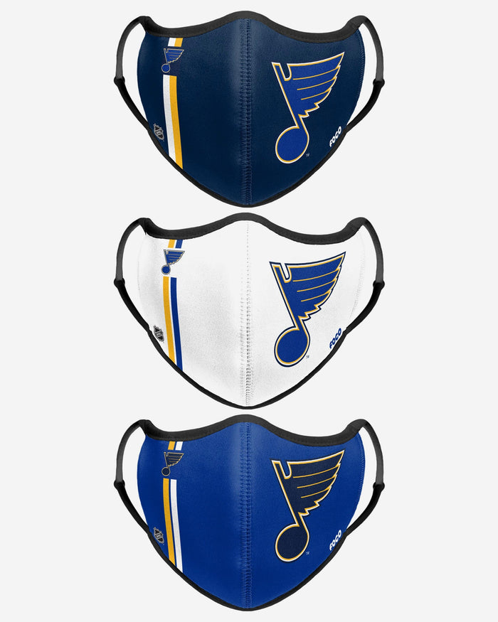 St Louis Blues Sport 3 Pack Face Cover FOCO - FOCO.com