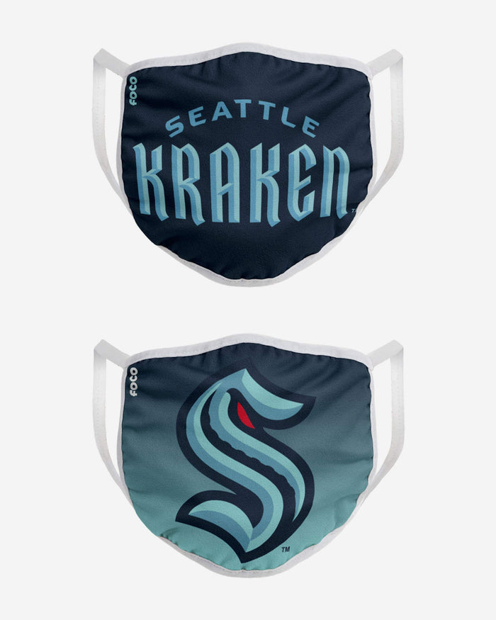 Seattle Kraken Printed 2 Pack Face Cover FOCO - FOCO.com