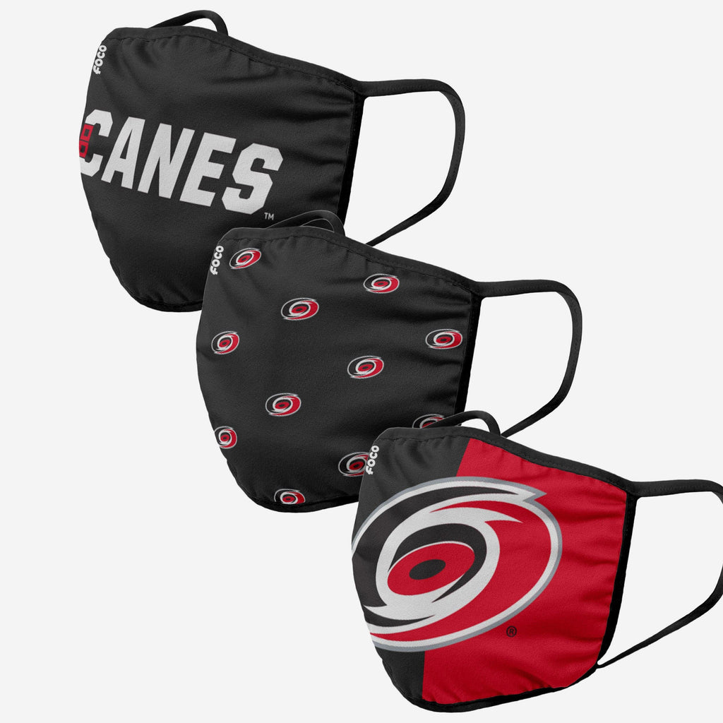 Carolina Hurricanes 3 Pack Face Cover FOCO Adult - FOCO.com