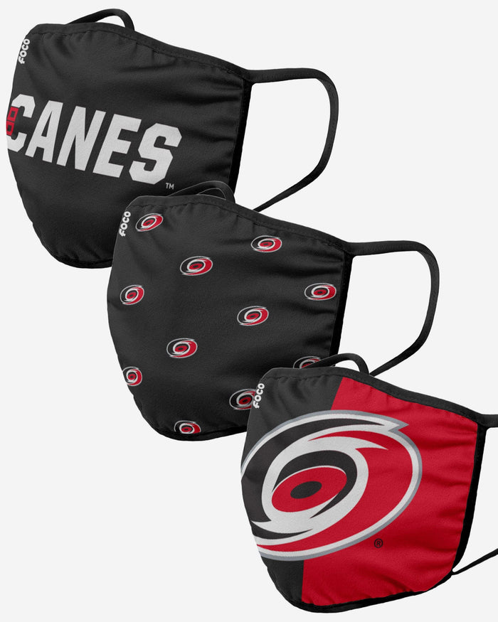 Carolina Hurricanes 3 Pack Face Cover FOCO Adult - FOCO.com