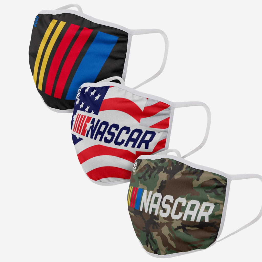 NASCAR 3 Pack Face Cover FOCO - FOCO.com