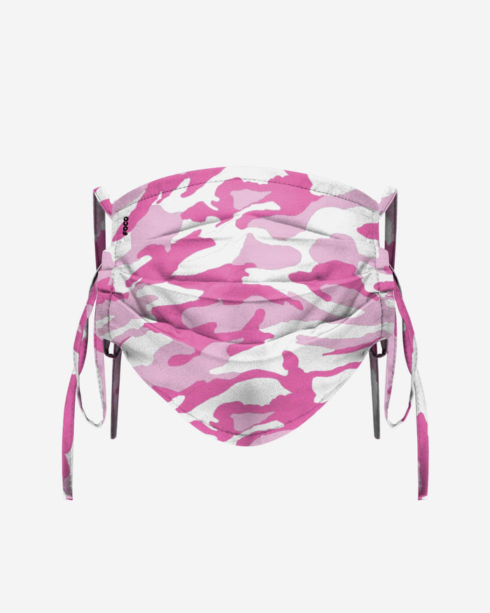 Pleated Pink Camo Tie-Back Face Cover FOCO - FOCO.com