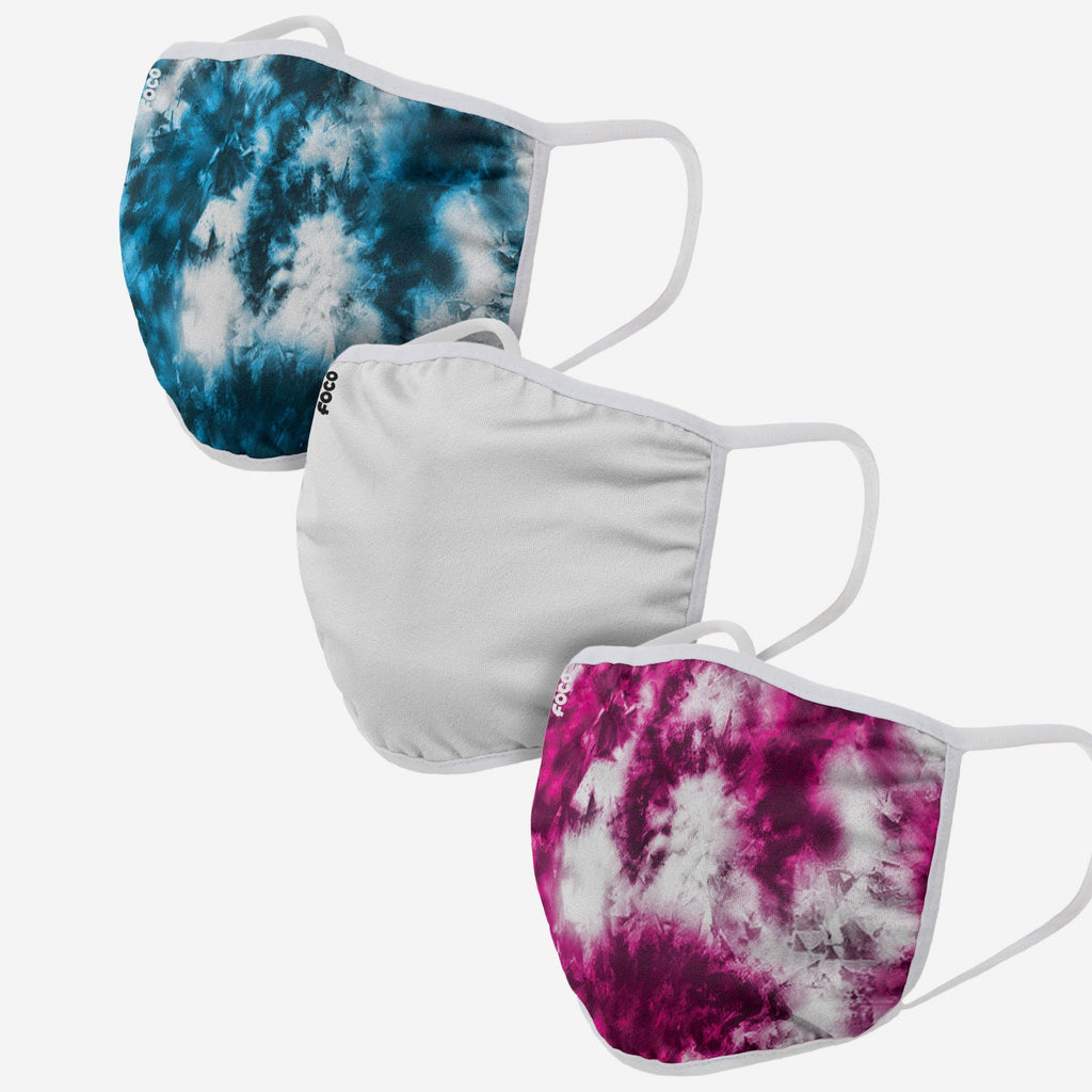 Blue & Pink Tie-Dye 3 Pack Face Cover FOCO - FOCO.com