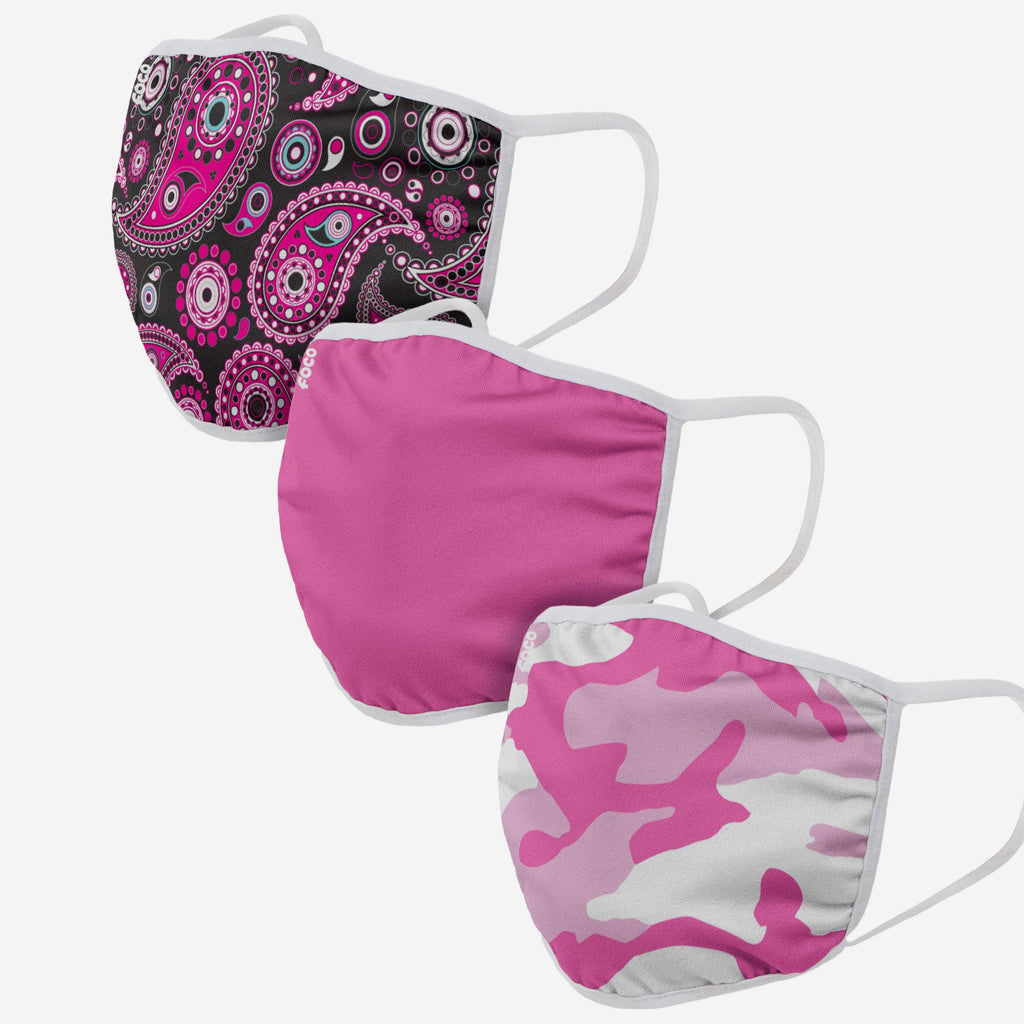 Pink Patterns 3 Pack Face Cover FOCO - FOCO.com