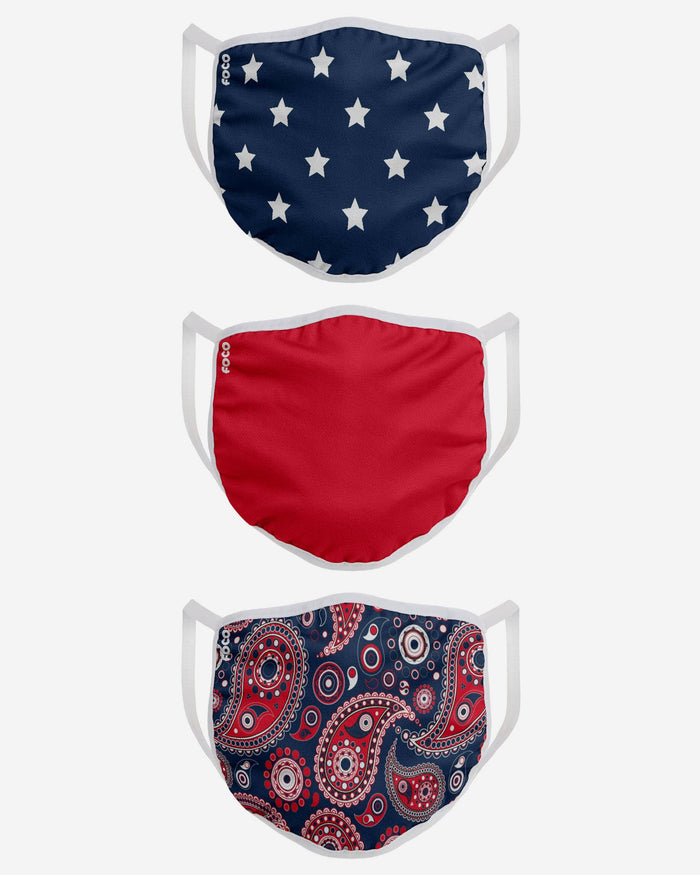 Red White & Blue 3 Pack Face Cover FOCO - FOCO.com