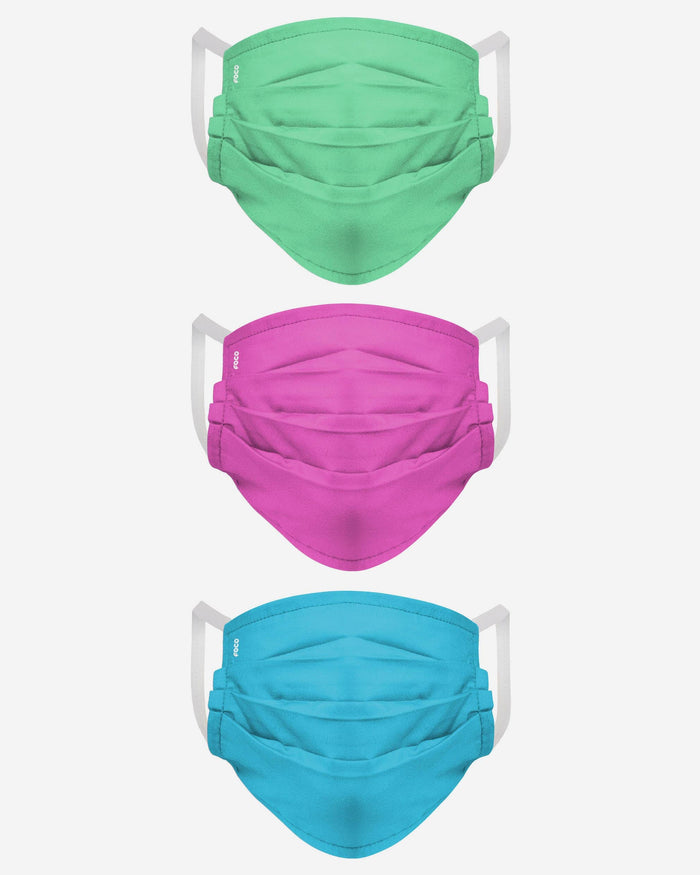 Solid Pastel Colors Pleated 3 Pack Face Cover FOCO - FOCO.com