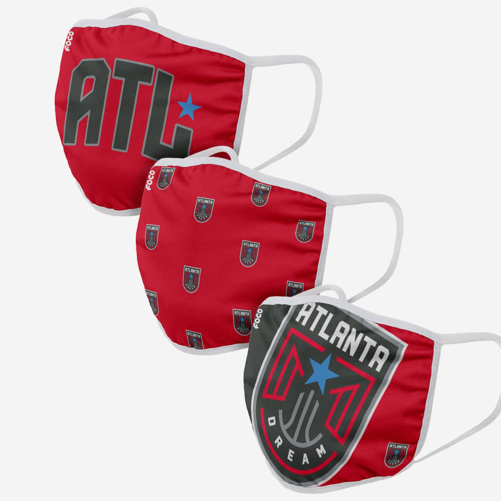 Atlanta Dream 3 Pack Face Cover FOCO - FOCO.com