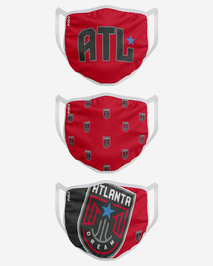 Atlanta Dream 3 Pack Face Cover FOCO - FOCO.com