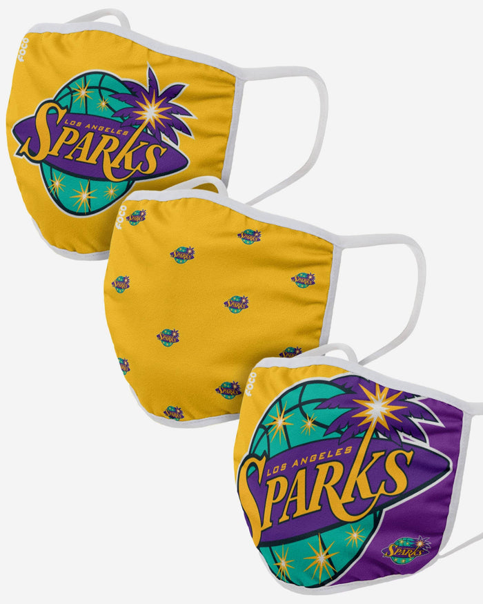 Los Angeles Sparks 3 Pack Face Cover FOCO - FOCO.com
