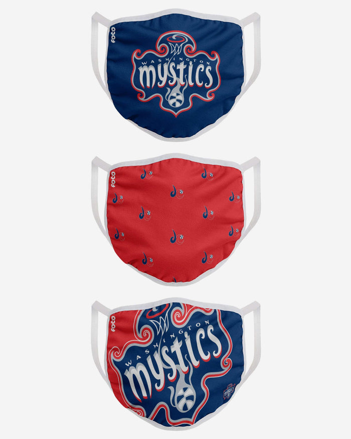 Washington Mystics 3 Pack Face Cover FOCO - FOCO.com