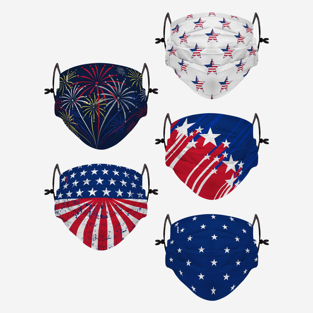 Americana Youth Adjustable 5 Pack Face Cover FOCO - FOCO.com