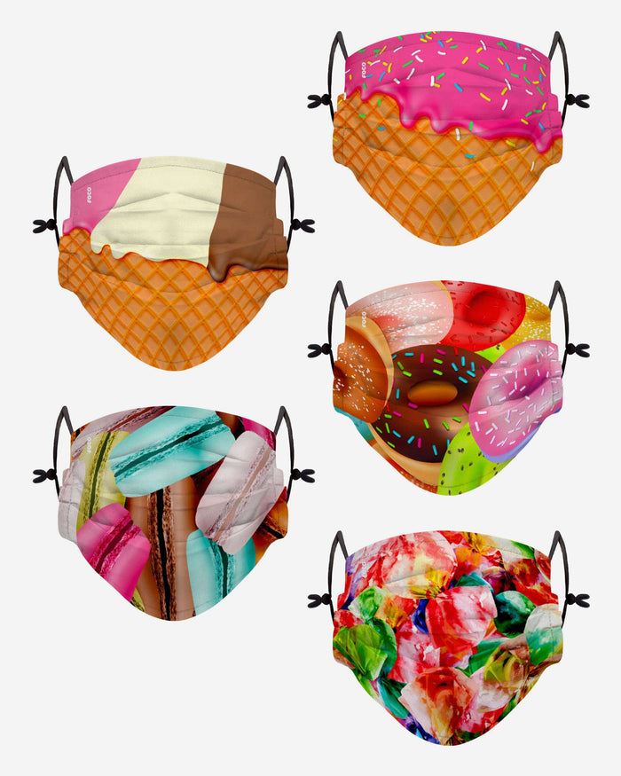 Dessert Youth Adjustable 5 Pack Face Cover FOCO - FOCO.com