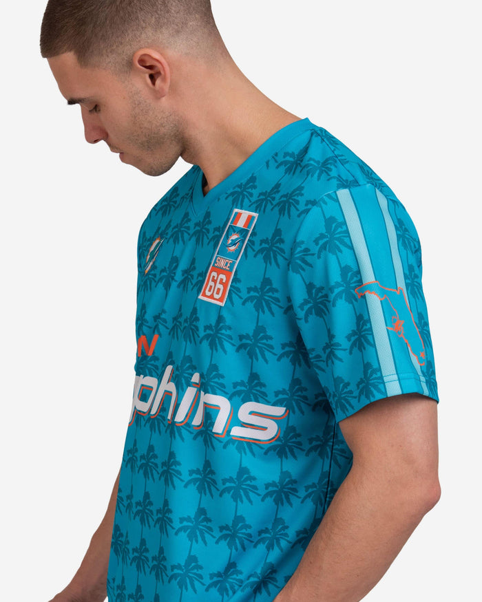 Miami Dolphins Short Sleeve Soccer Style Jersey FOCO - FOCO.com