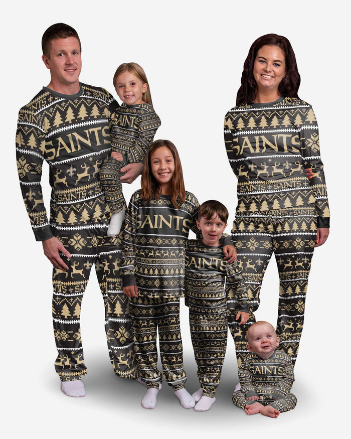 New Orleans Saints Infant Family Holiday Pajamas FOCO - FOCO.com
