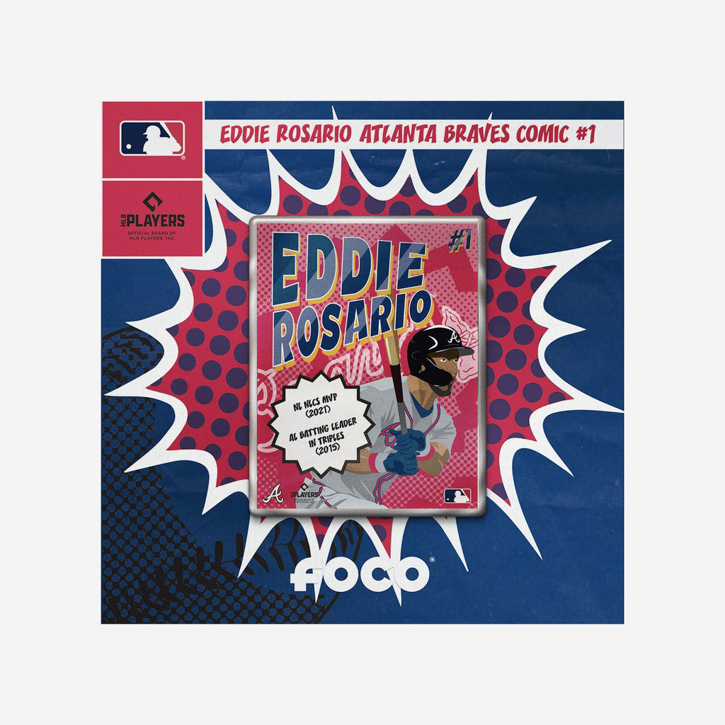 Eddie Rosario Atlanta Braves Comic Single Pin FOCO - FOCO.com