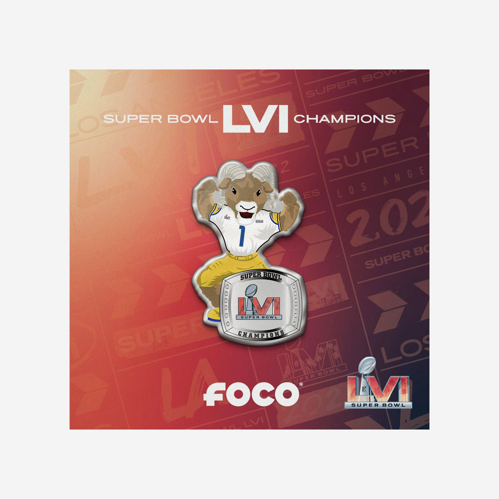 Rampage Los Angeles Rams Super Bowl LVI Champions Ring Mascot Pin FOCO - FOCO.com