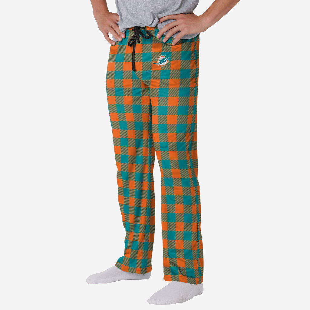 Miami Dolphins Buffalo Check Lounge Pants FOCO S - FOCO.com