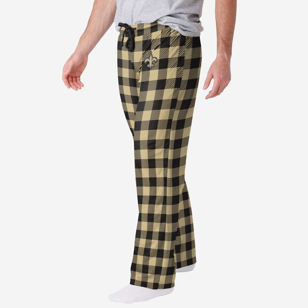 New Orleans Saints Buffalo Check Lounge Pants FOCO S - FOCO.com