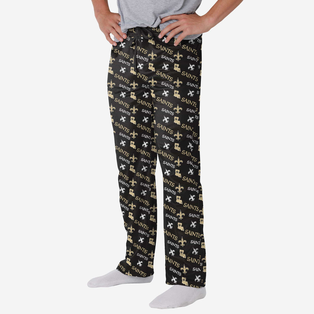 New Orleans Saints Repeat Print Lounge Pants FOCO S - FOCO.com