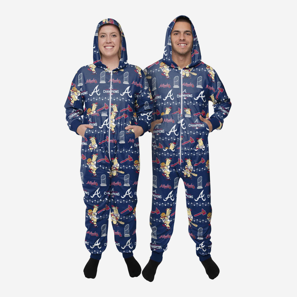 Atlanta Braves 2021 World Series Champions One Piece Pajama FOCO - FOCO.com