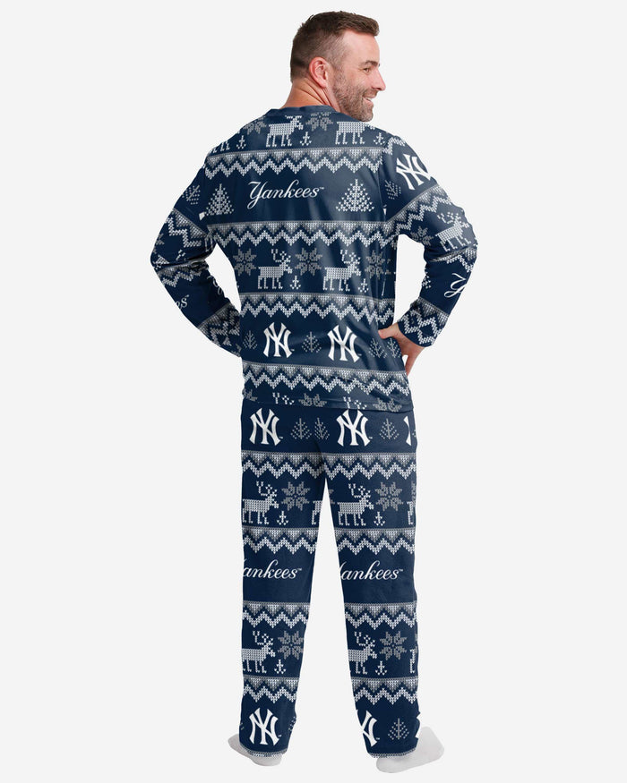 New York Yankees Mens Ugly Pattern Family Holiday Pajamas FOCO - FOCO.com