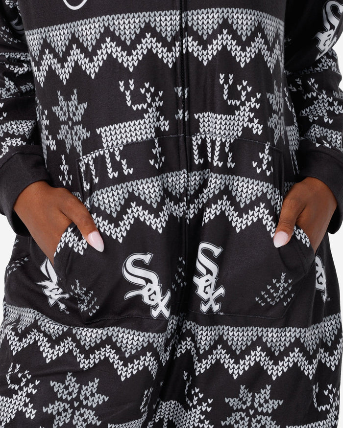 Chicago White Sox Ugly Pattern One Piece Pajamas FOCO - FOCO.com