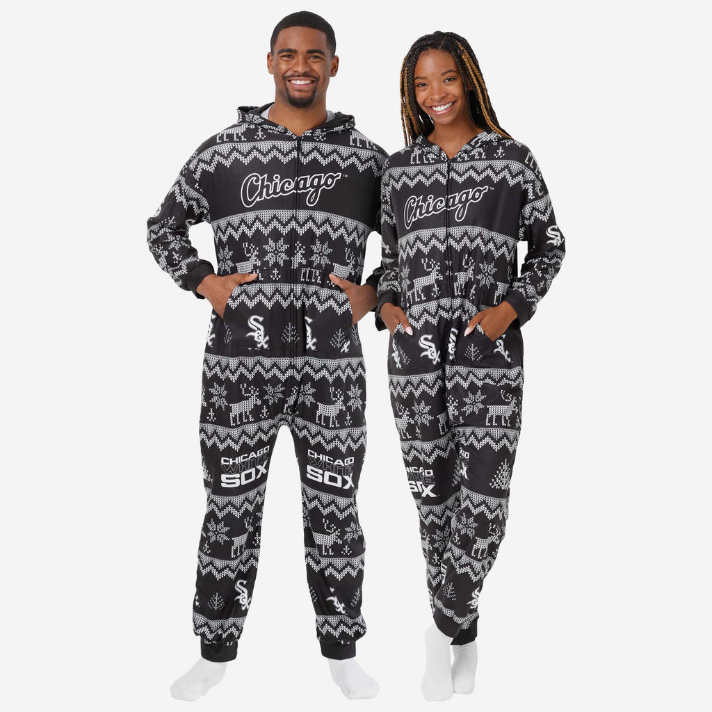 Chicago White Sox Ugly Pattern One Piece Pajamas FOCO S - FOCO.com