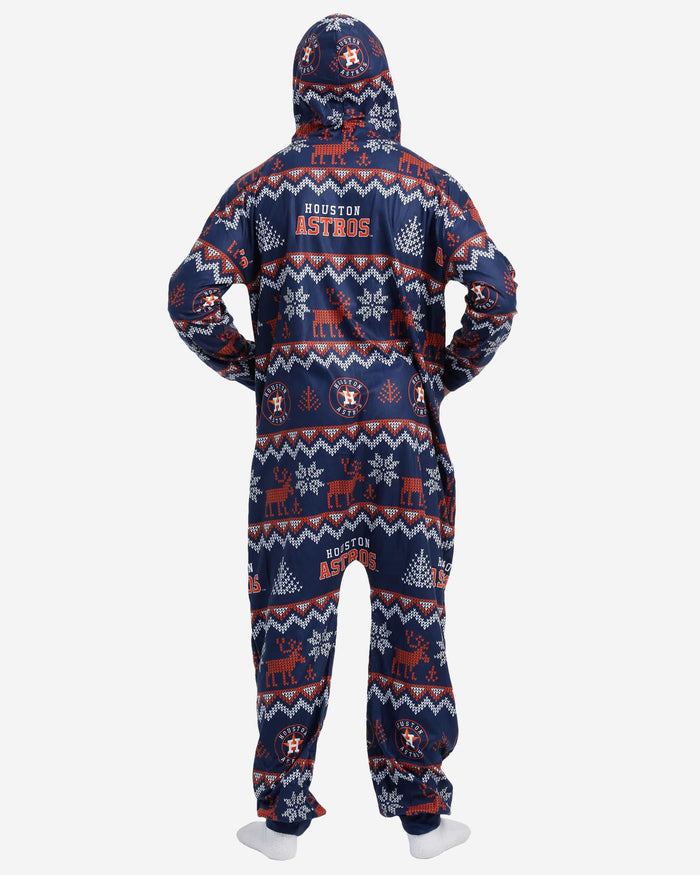 Houston Astros Ugly Pattern One Piece Pajamas FOCO - FOCO.com