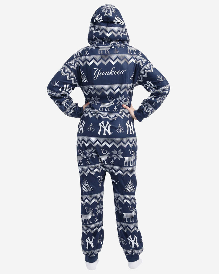 New York Yankees Ugly Pattern One Piece Pajamas FOCO - FOCO.com