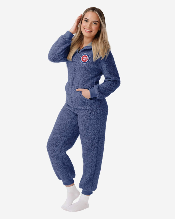 Chicago Cubs Womens Sherpa One Piece Pajamas FOCO S - FOCO.com