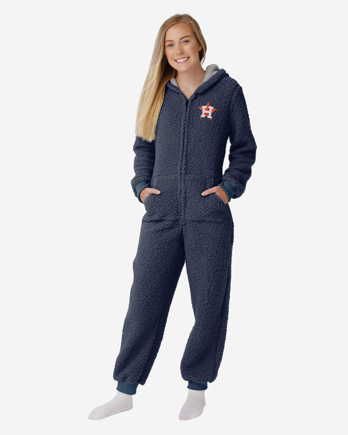 Houston Astros Womens Sherpa One Piece Pajamas FOCO S - FOCO.com