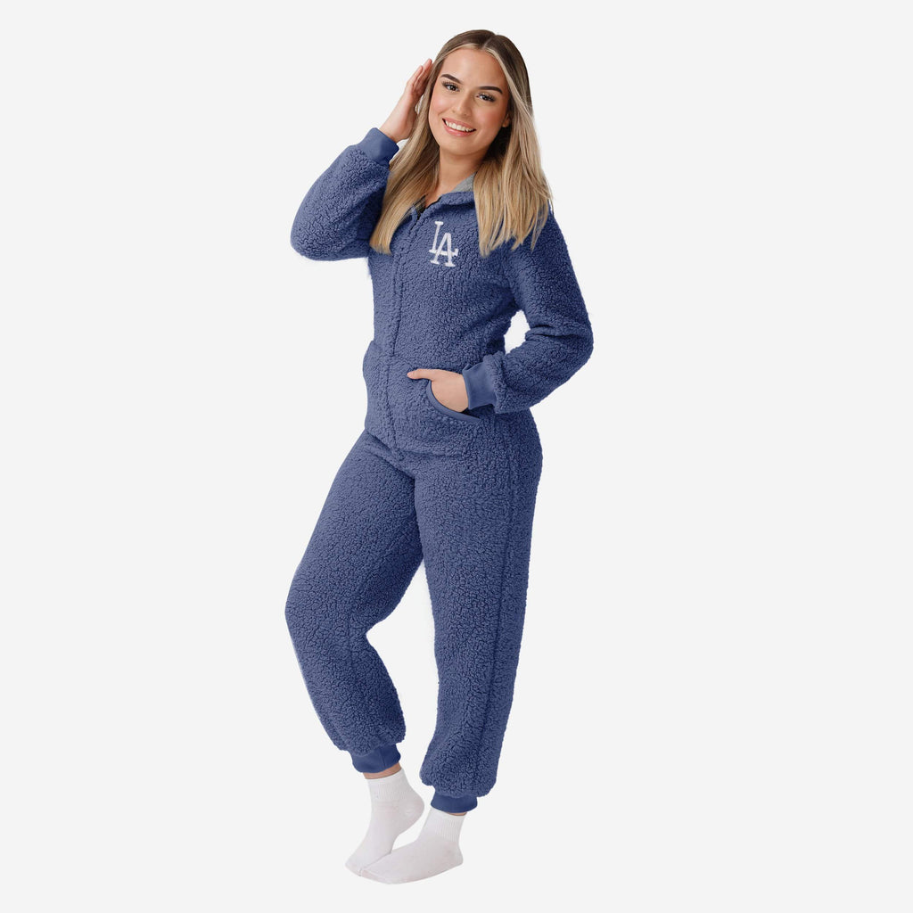 Los Angeles Dodgers Womens Sherpa One Piece Pajamas FOCO S - FOCO.com