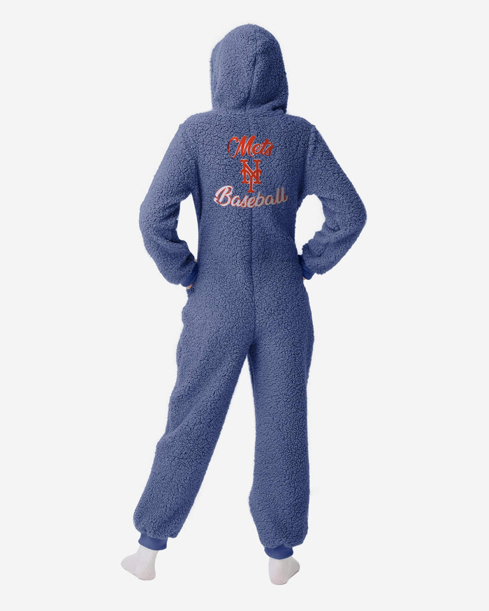 New York Mets Womens Sherpa One Piece Pajamas FOCO - FOCO.com