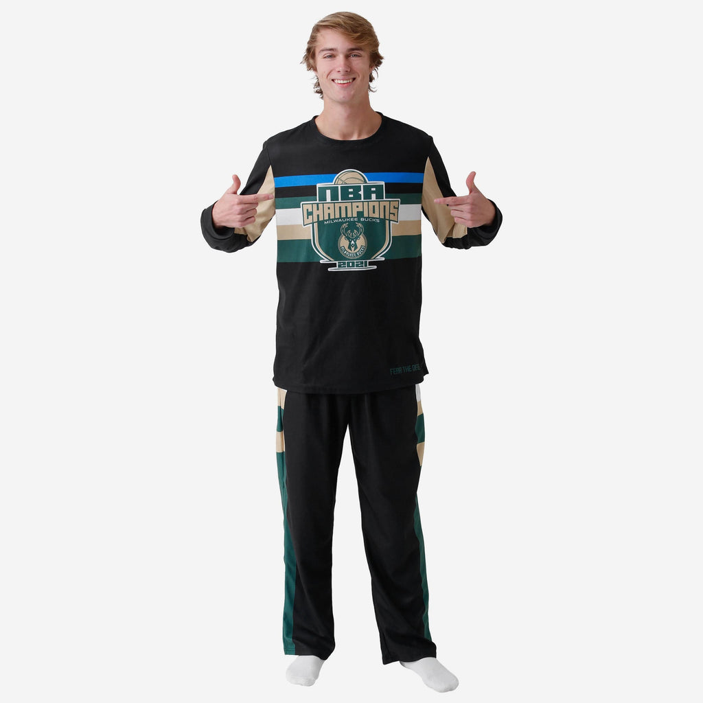 Milwaukee Bucks 2021 NBA Champions Holiday Pajamas FOCO S - FOCO.com