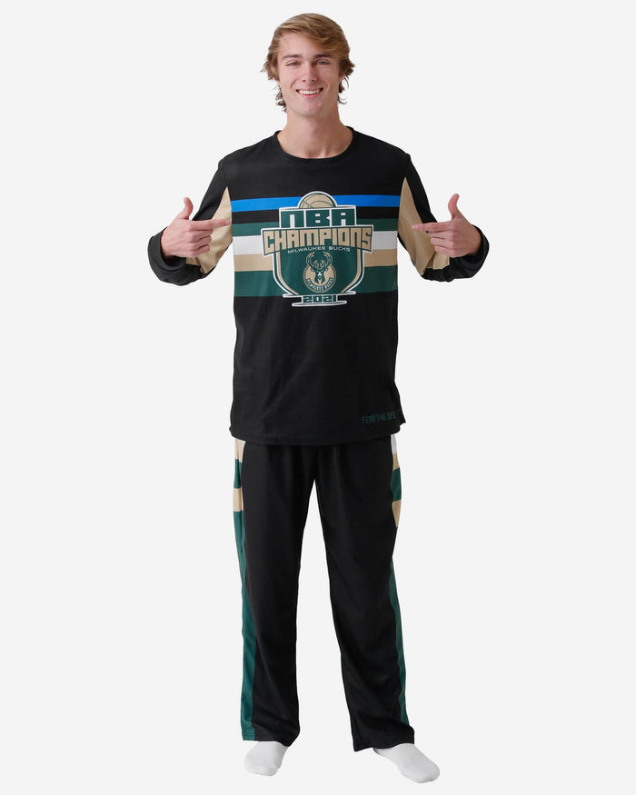 Milwaukee Bucks 2021 NBA Champions Holiday Pajamas FOCO S - FOCO.com