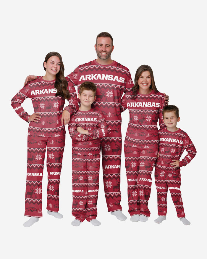 Arkansas Razorbacks Mens Ugly Pattern Family Holiday Pajamas FOCO - FOCO.com