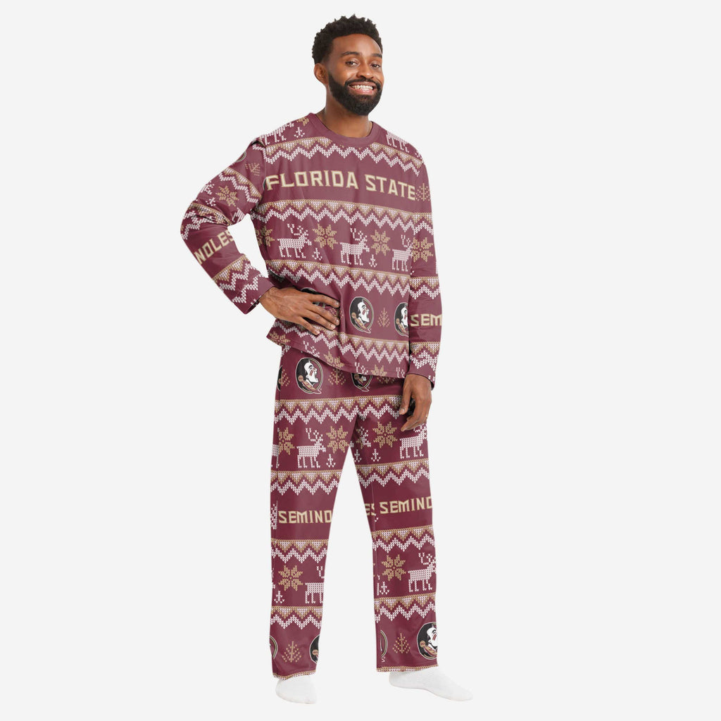 Florida State Seminoles Mens Ugly Pattern Family Holiday Pajamas FOCO S - FOCO.com