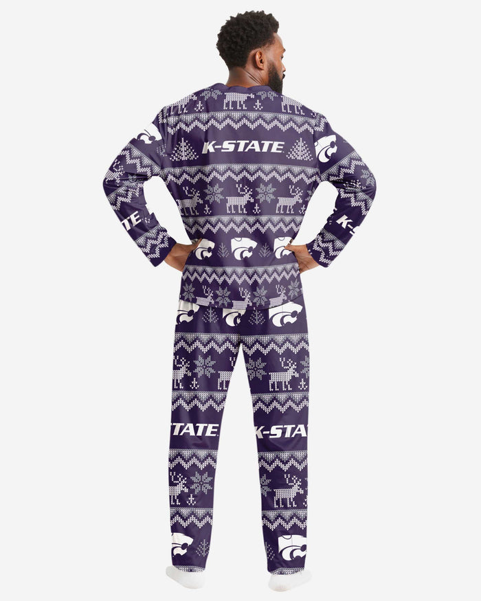 Kansas State Wildcats Mens Ugly Pattern Family Holiday Pajamas FOCO - FOCO.com